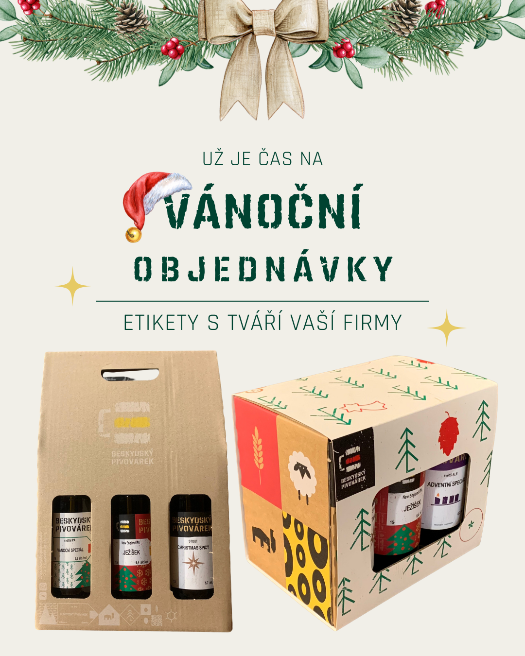 Beskydský pivovárek dárkové vánoční balíčky